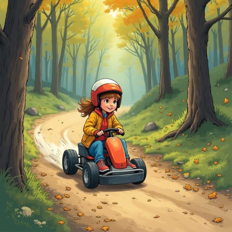 Sophie et le kart à pédales